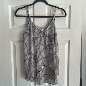 Sienna Sky White Palm Print Tank Top size large